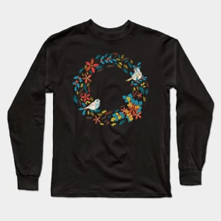 Cute Bird Wreath Long Sleeve T-Shirt